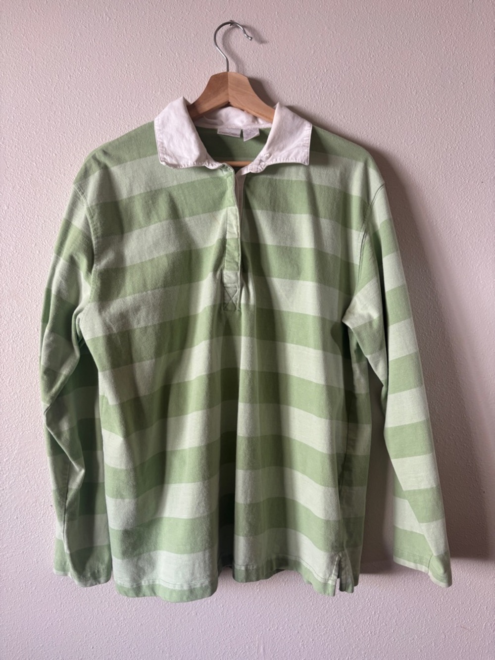 Vintage Y2K Cherokee Green Stripe Rugby Shirt Size XL